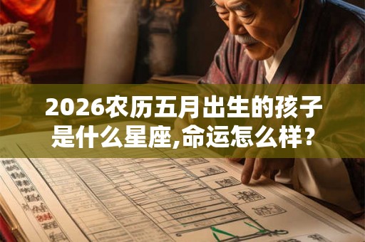 2026农历五月出生的孩子是什么星座,命运怎么样? 2026农历五月出生的孩子是什么星座,命运怎么样?