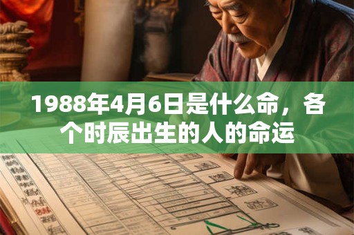 1988年4月6日是什么命，各个时辰出生的人的命运