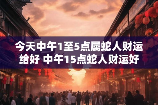 今天中午1至5点属蛇人财运给好 中午15点蛇人财运好吗