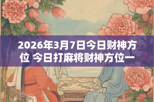 2026年3月7日今日财神方位 今日打麻将财神方位一览表 2026年3月7日今日财神方位 今日打麻将财神方位一览表