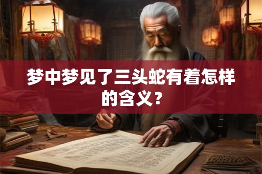 梦中梦见了三头蛇有着怎样的含义？