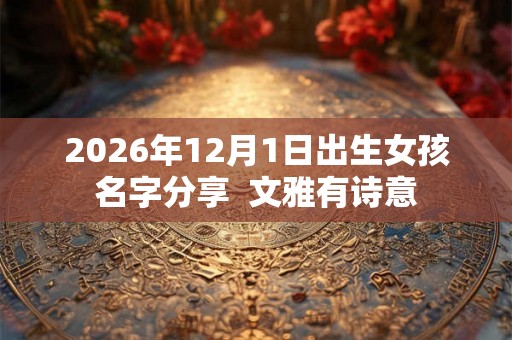 2026年12月1日出生女孩名字分享  文雅有诗意