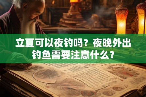 立夏可以夜钓吗？夜晚外出钓鱼需要注意什么？