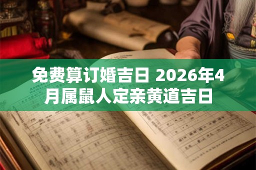 免费算订婚吉日 2026年4月属鼠人定亲黄道吉日