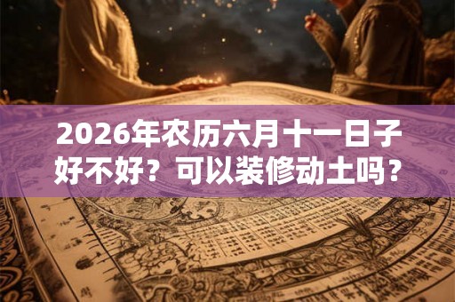 2026年农历六月十一日子好不好?可以装修动土吗? 2026年农历六月十一日子好不好?可以装修动土吗?