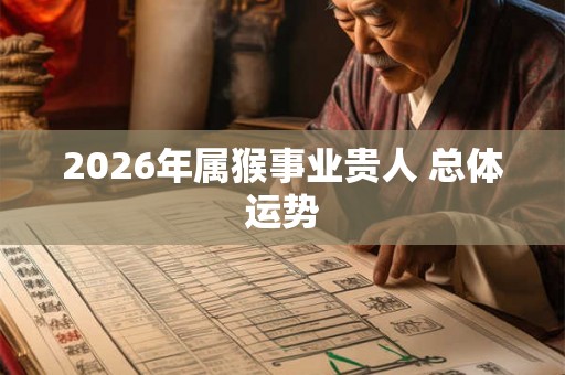 2026年属猴事业贵人 总体运势