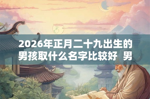2026年正月二十九出生的男孩取什么名字比较好  男孩名字集锦