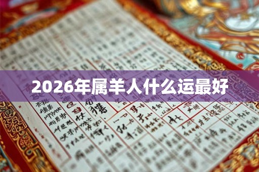 2026年属羊人什么运最好