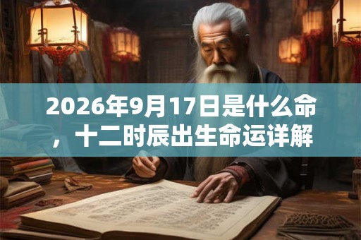 2026年9月17日是什么命，十二时辰出生命运详解