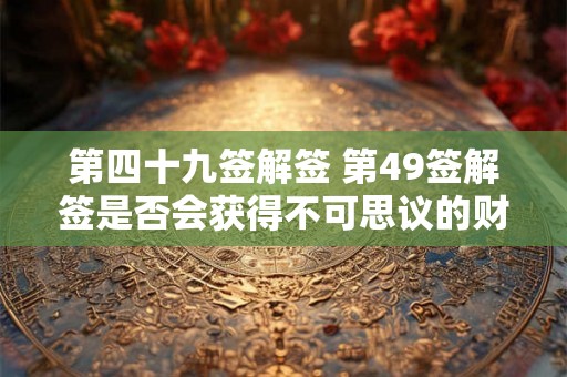第四十九签解签 第49签解签是否会获得不可思议的财运