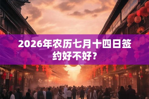 2026年农历七月十四日签约好不好？