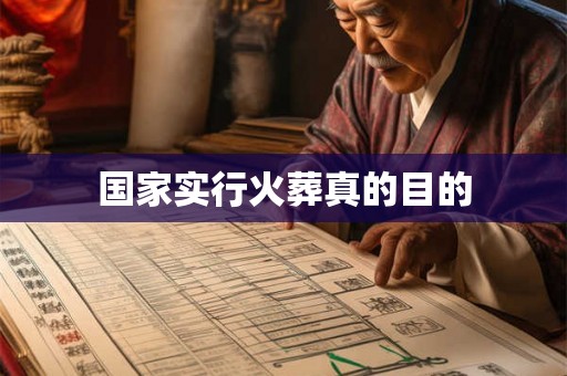 国家实行火葬真的目的 国家实行火葬真的目的