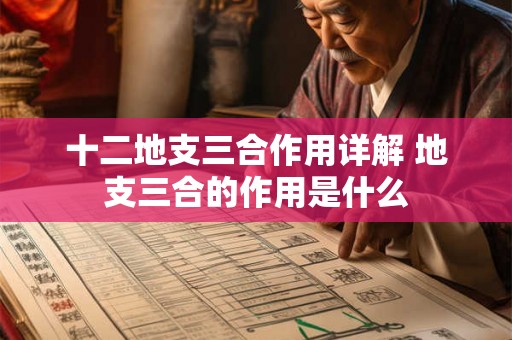 十二地支三合作用详解 地支三合的作用是什么