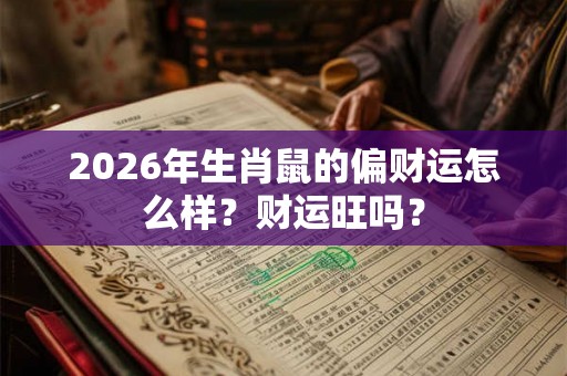 2026年生肖鼠的偏财运怎么样？财运旺吗？