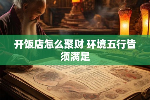 开饭店怎么聚财 环境五行皆须满足