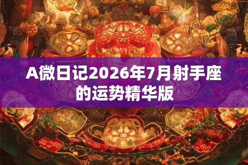 A微日记2026年7月射手座的运势精华版