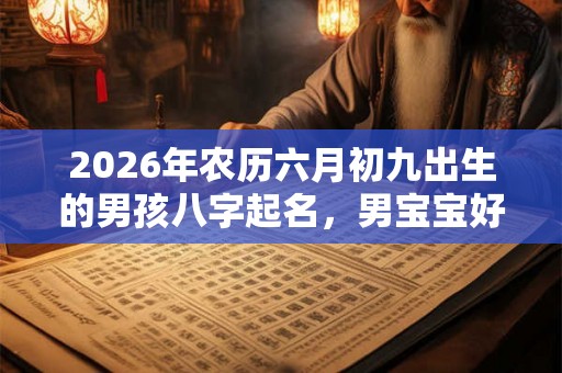 2026年农历六月初九出生的男孩八字起名，男宝宝好名字大全