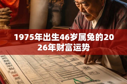 1975年出生46岁属兔的2026年财富运势