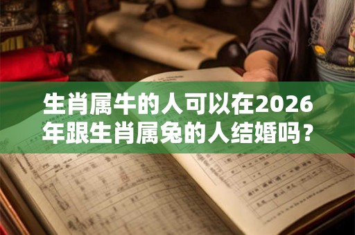 生肖属牛的人可以在2026年跟生肖属兔的人结婚吗？