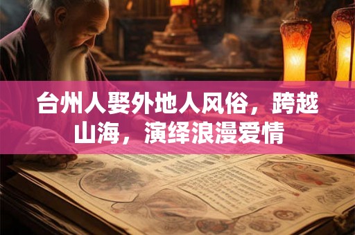 台州人娶外地人风俗，跨越山海，演绎浪漫爱情