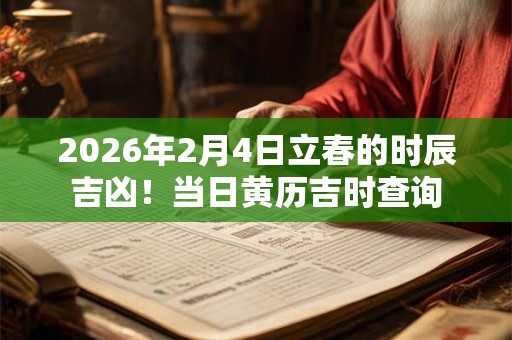 2026年2月4日立春的时辰吉凶！当日黄历吉时查询