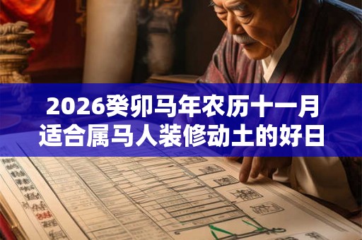 2026癸卯马年农历十一月适合属马人装修动土的好日子