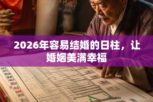 2026年容易结婚的日柱,让婚姻美满幸福 2026年容易结婚的日柱,让婚姻美满幸福