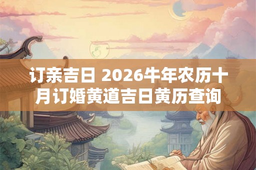 订亲吉日 2026牛年农历十月订婚黄道吉日黄历查询