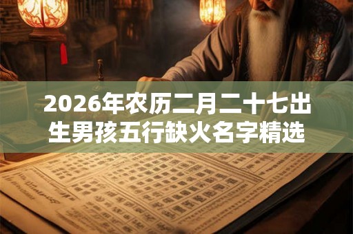 2026年农历二月二十七出生男孩五行缺火名字精选
