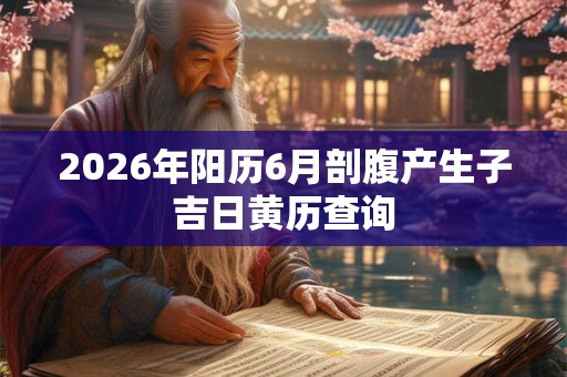 2026年阳历6月剖腹产生子吉日黄历查询