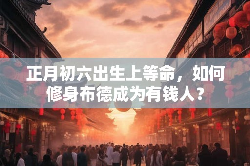 正月初六出生上等命，如何修身布德成为有钱人？