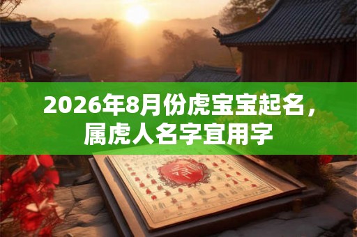 2026年8月份虎宝宝起名，属虎人名字宜用字