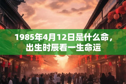 1985年4月12日是什么命，出生时辰看一生命运
