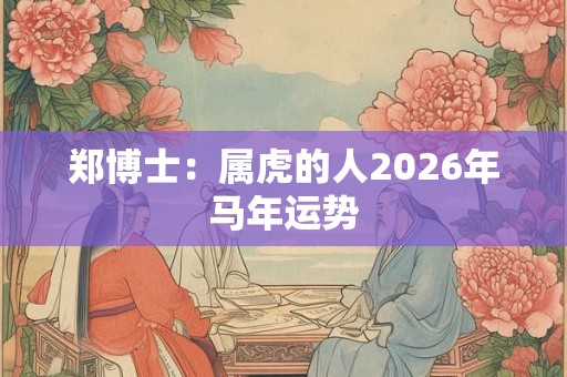 郑博士:属虎的人2026年马年运势 郑博士:属虎的人2026年马年运势
