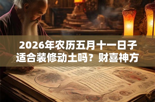 2026年农历五月十一日子适合装修动土吗？财喜神方位在哪？