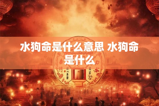 水狗命是什么意思 水狗命是什么 水狗命是什么意思 水狗命是什么