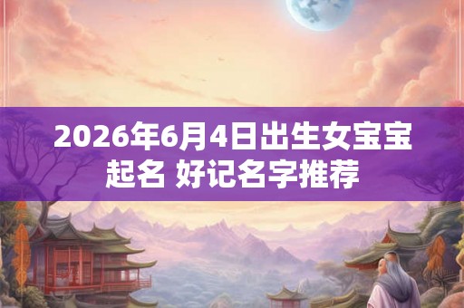 2026年6月4日出生女宝宝起名 好记名字推荐