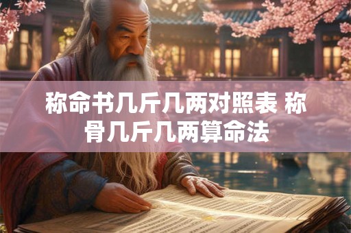 称命书几斤几两对照表 称骨几斤几两算命法