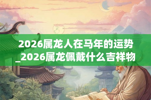 2026属龙人在马年的运势_2026属龙佩戴什么吉祥物好