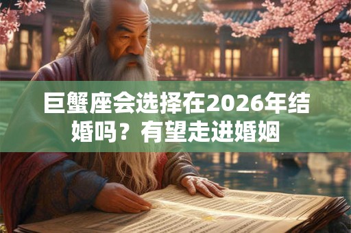 巨蟹座会选择在2026年结婚吗？有望走进婚姻