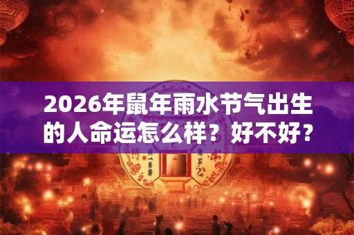 2026年鼠年雨水节气出生的人命运怎么样？好不好？