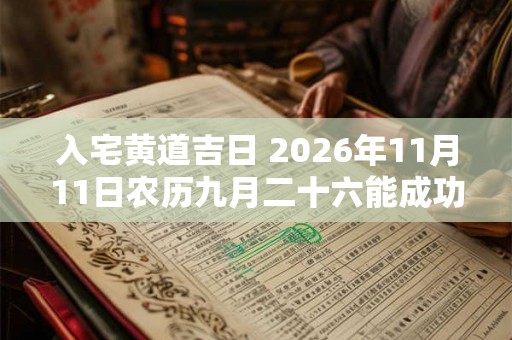入宅黄道吉日 2026年11月11日农历九月二十六能成功吗