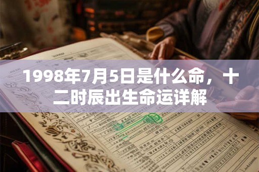 1998年7月5日是什么命，十二时辰出生命运详解