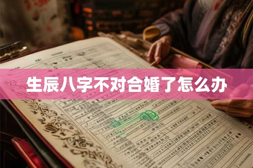 生辰八字不对合婚了怎么办