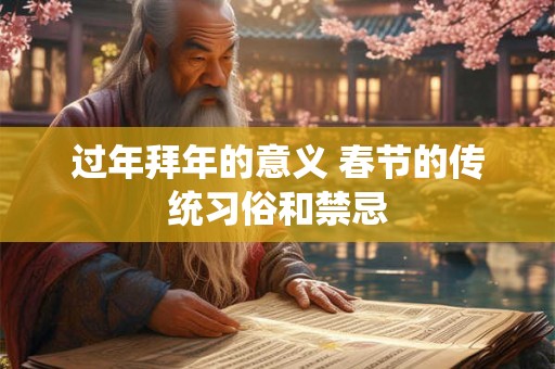 过年拜年的意义 春节的传统习俗和禁忌 过年拜年的意义 春节的传统习俗和禁忌