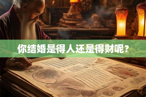 你结婚是得人还是得财呢？