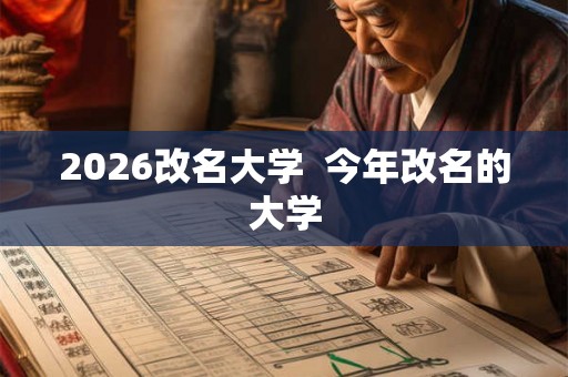 2026改名大学  今年改名的大学
