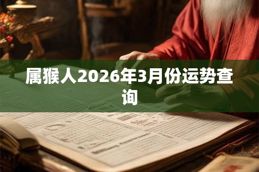 属猴人2026年3月份运势查询