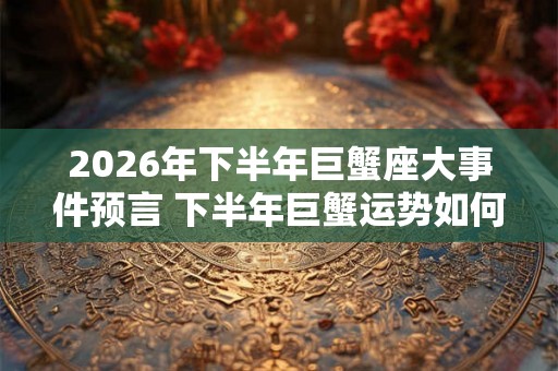2026年下半年巨蟹座大事件预言 下半年巨蟹运势如何