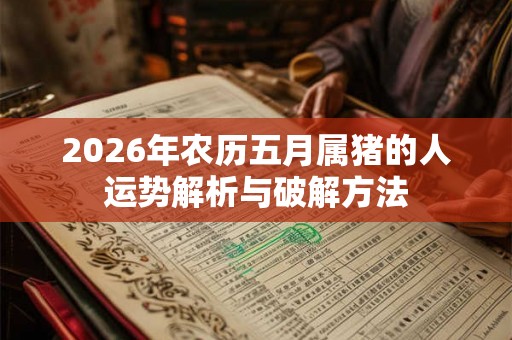 2026年农历五月属猪的人运势解析与破解方法